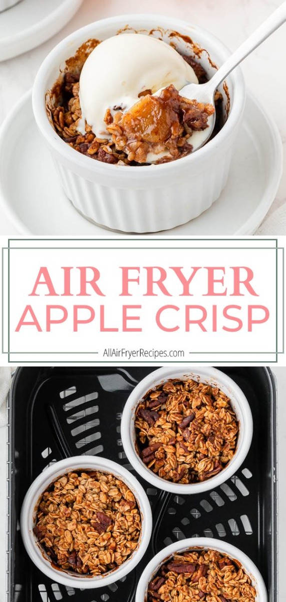 air fryer apple crisp pinterest long pin