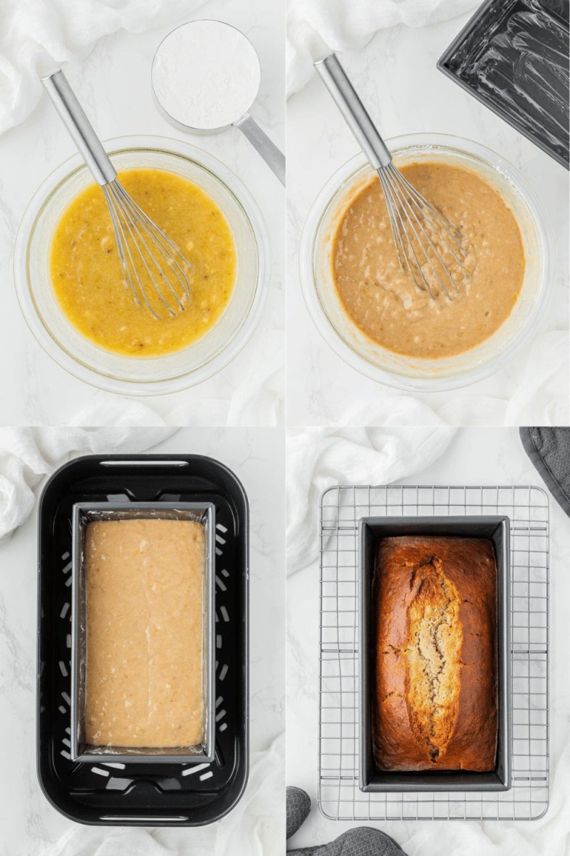 steps to make air fryer banana bread