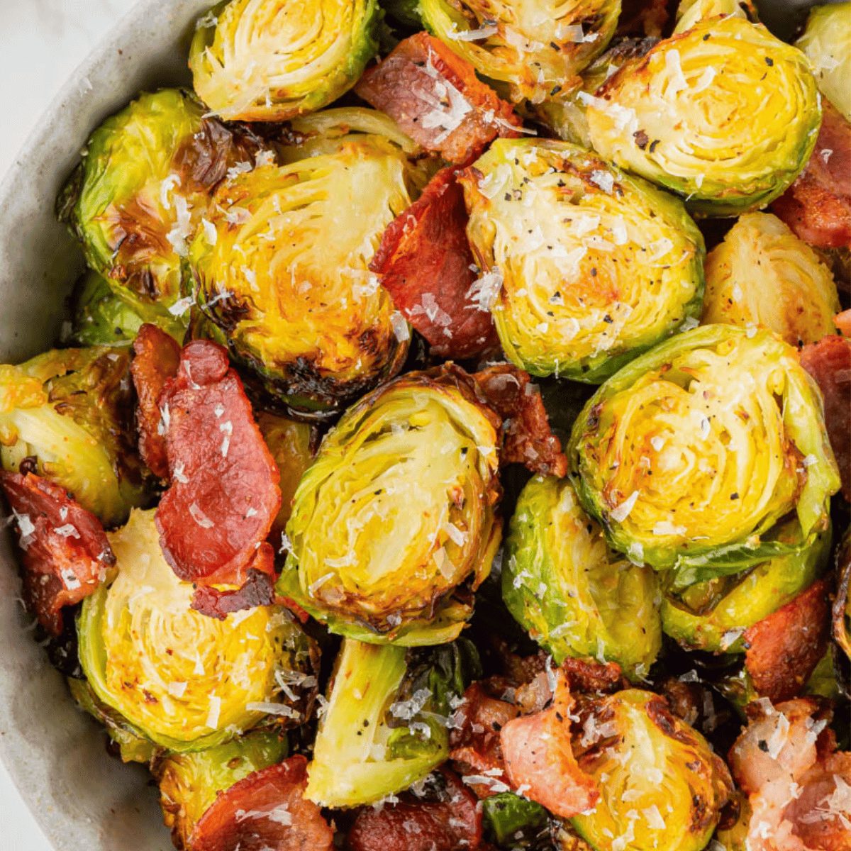 Air fryer brussel sprouts with clearance bacon