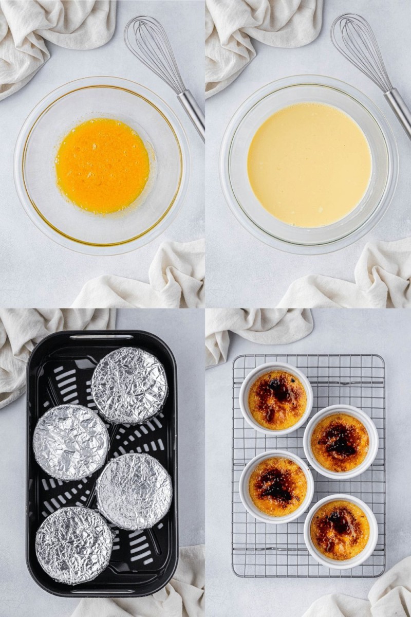 steps for how to make air fryer creme brulee