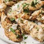 Close up of air fryer ranch chicken.