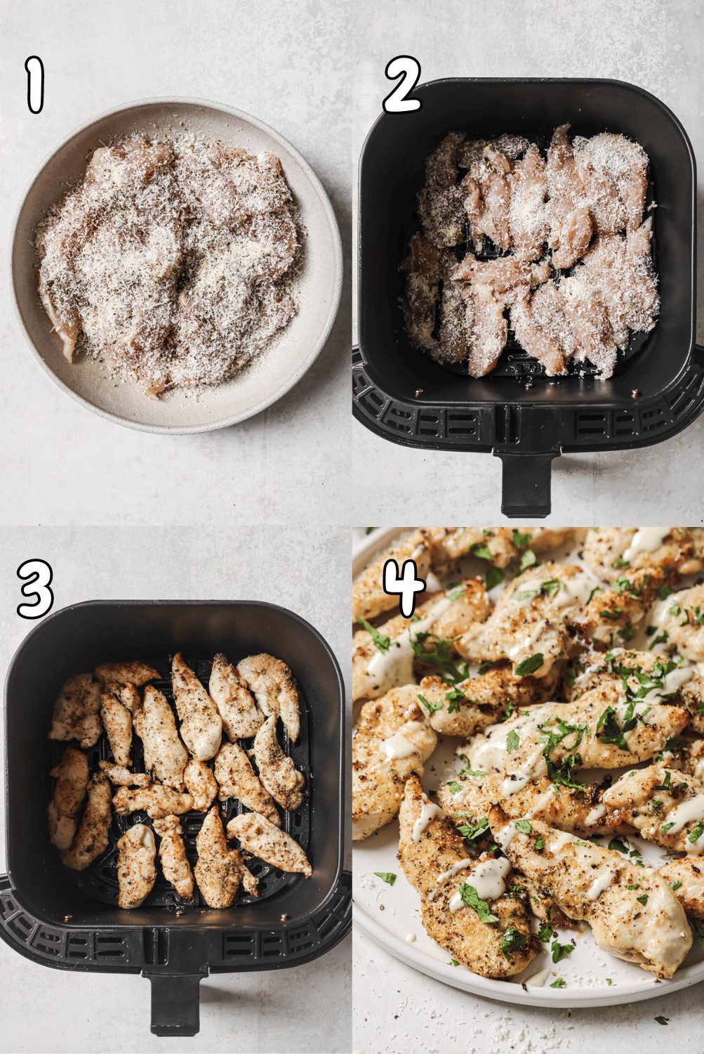 steps for how to make air fryer ranch chicken