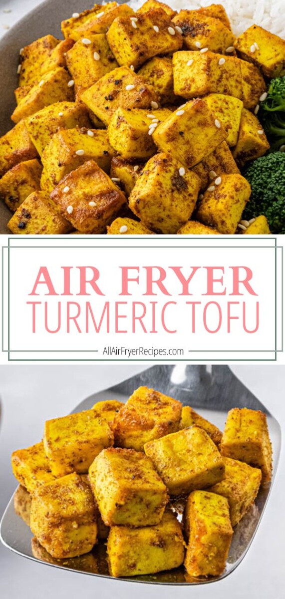 air fryer turmeric tofu pinterest long pin