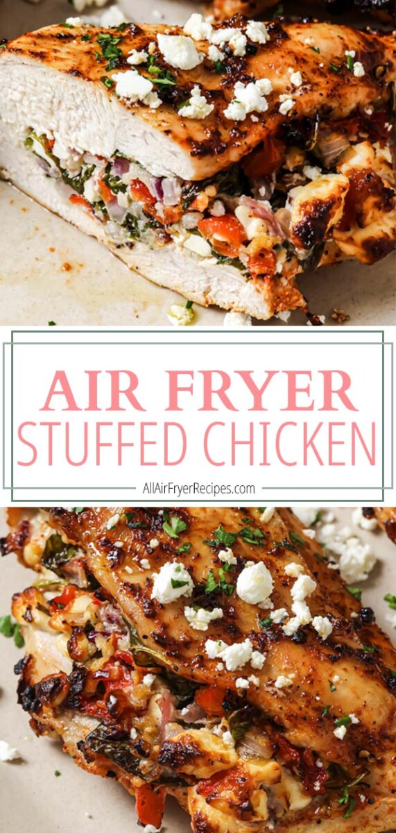 air fryer stuffed chicken breast pinterest long pin